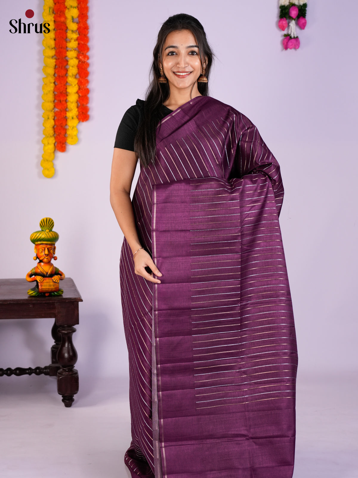 EAS27002 - Semi Rawsilk Saree - Shop on Shrus.com
