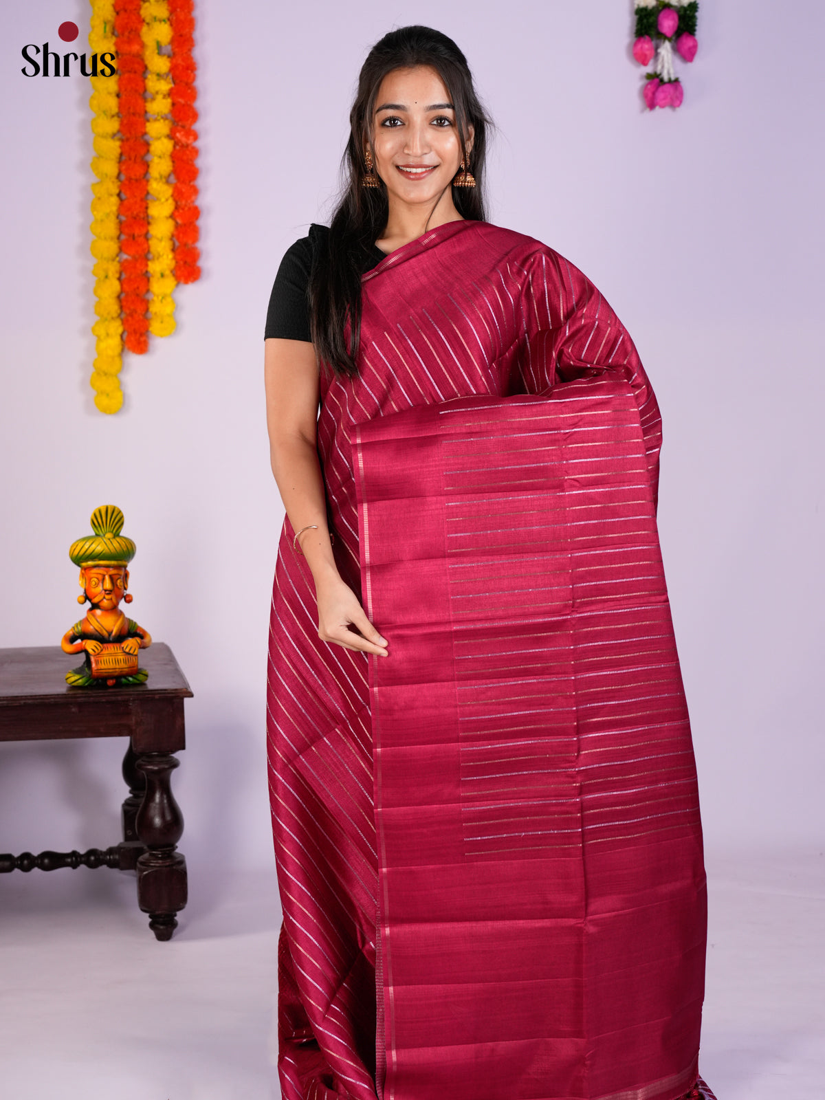 EAS27006 - Semi Rawsilk Saree - Shop on Shrus.com