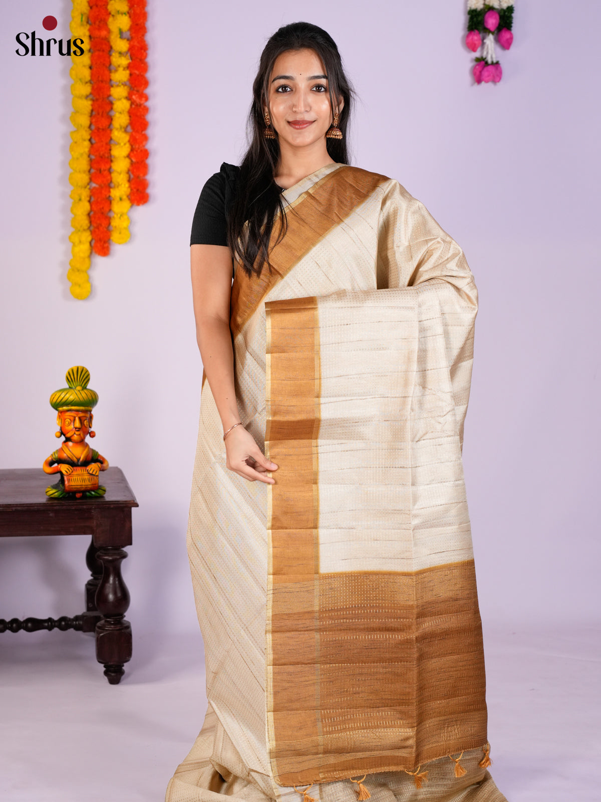 EAS27008 - Semi Rawsilk Saree - Shop on Shrus.com