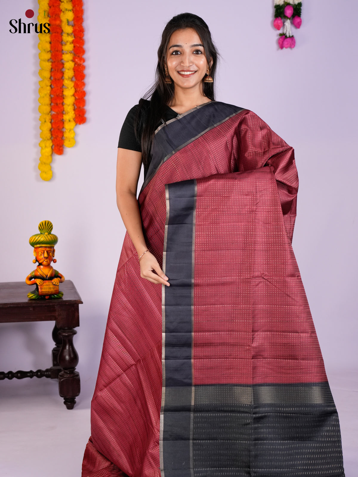 EAS27013 - Semi Rawsilk Saree - Shop on Shrus.com