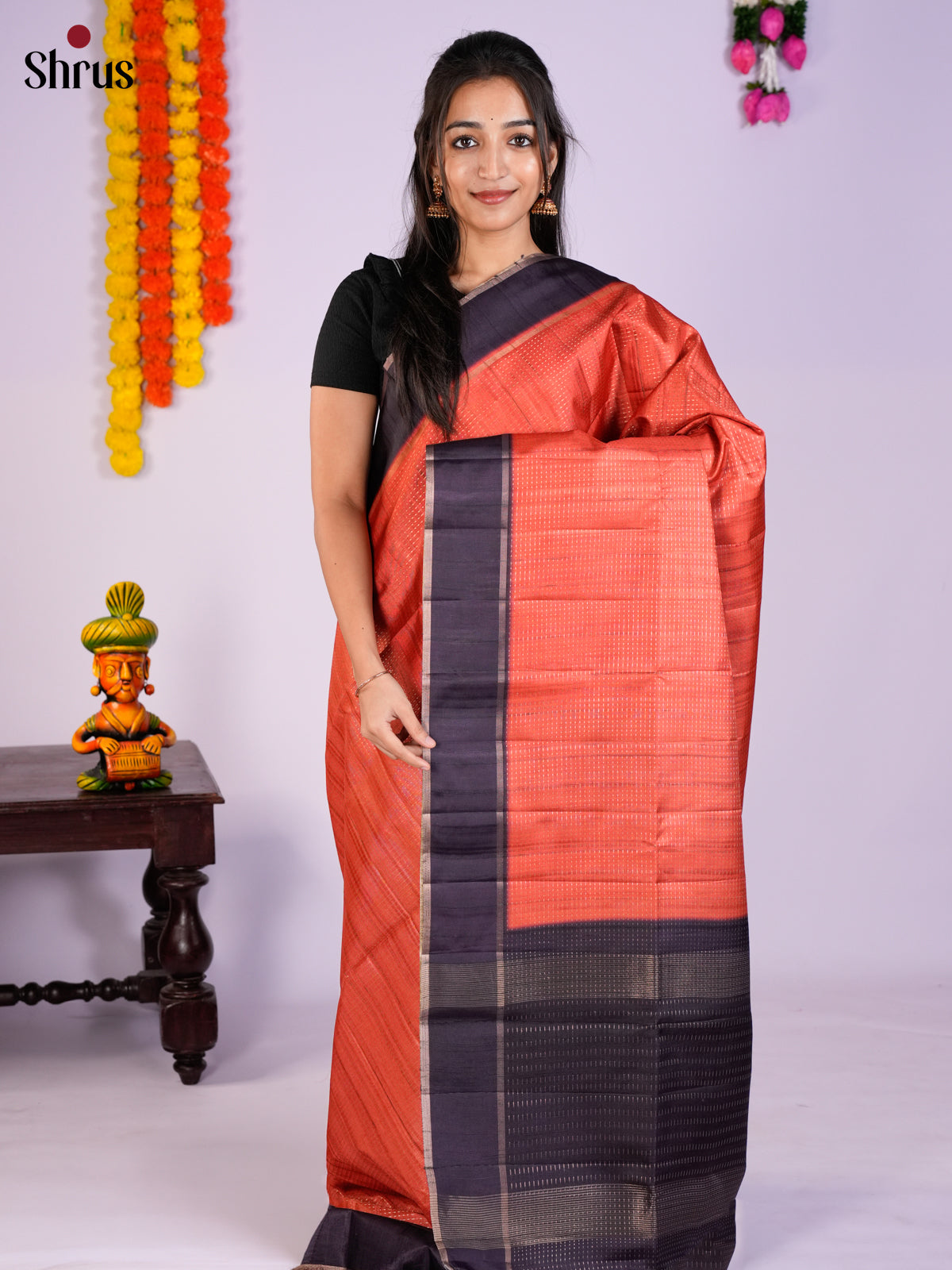 EAS27018 - Semi Rawsilk Saree - Shop on Shrus.com