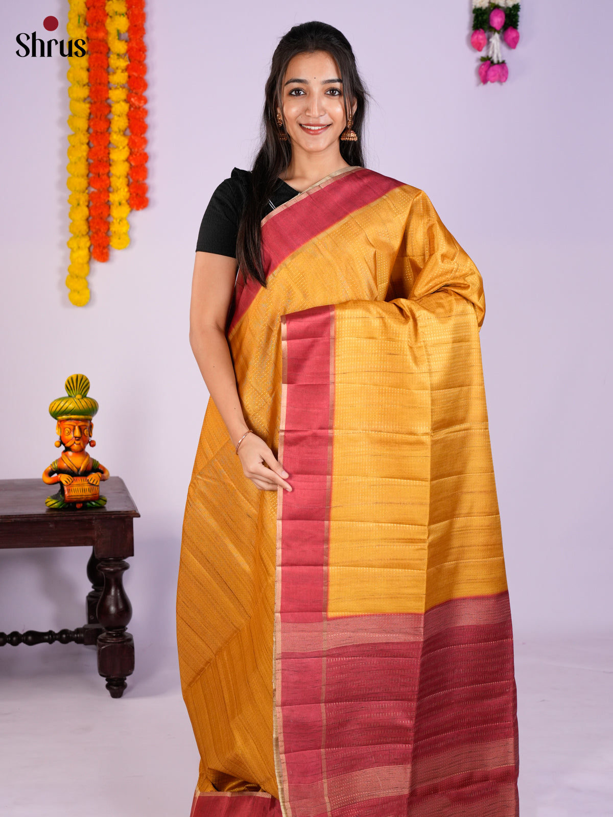 EAS27020 - Semi Rawsilk Saree - Shop on Shrus.com