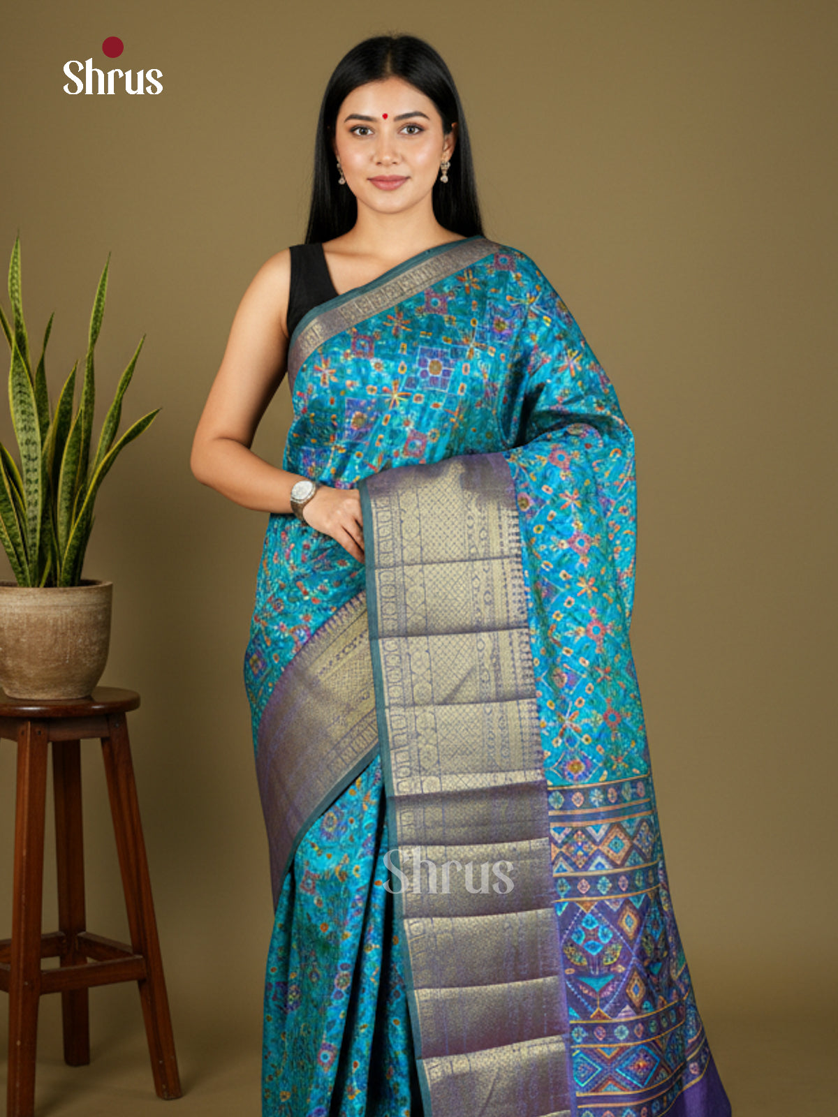 EAS27025 - Semi Patola-Kanchi Border Saree - Shop on Shrus.com