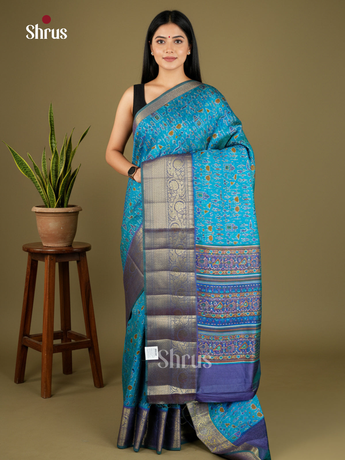 EAS27031 - Semi Patola-Kanchi Border Saree - Shop on Shrus.com