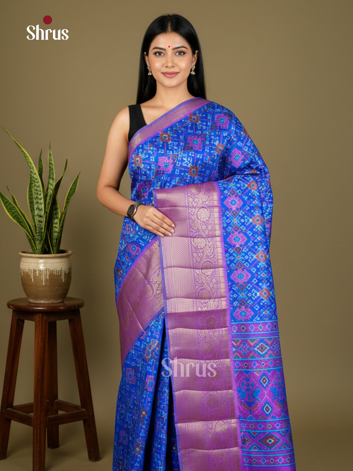 EAS27032 - Semi Patola-Kanchi Border Saree - Shop on Shrus.com