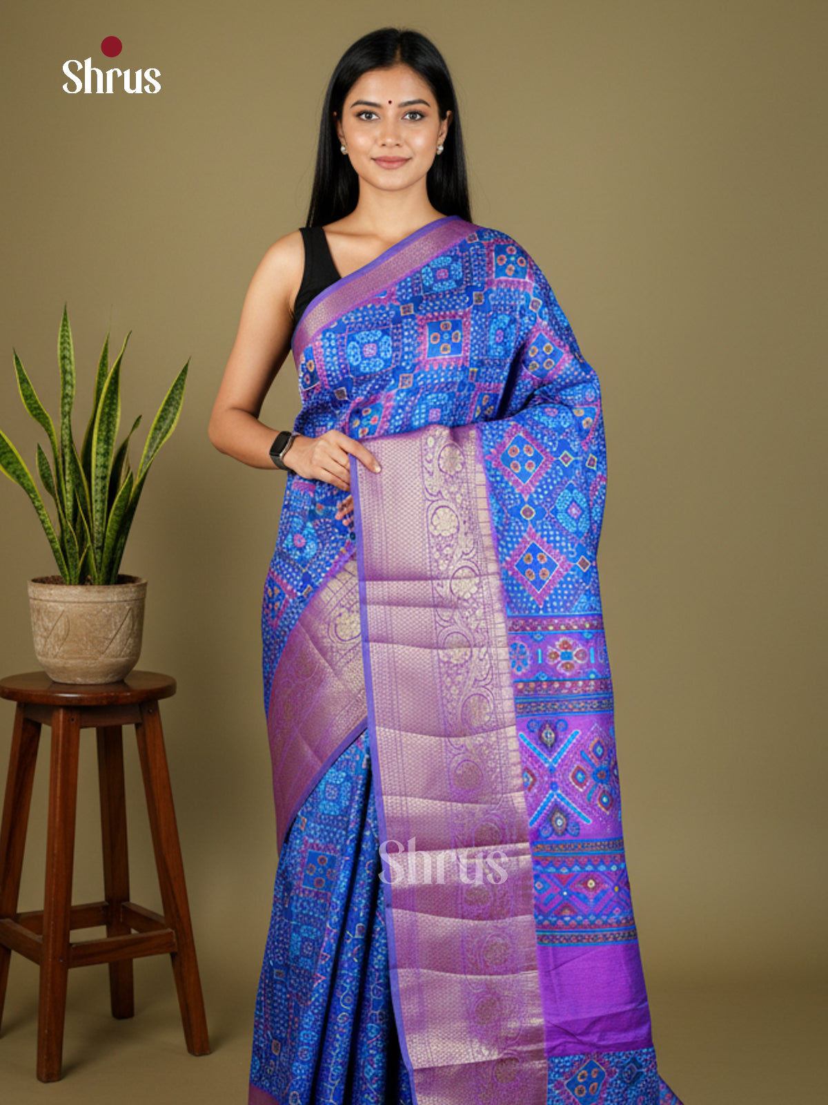 EAS27039 - Semi Patola-Kanchi Border Saree - Shop on Shrus.com