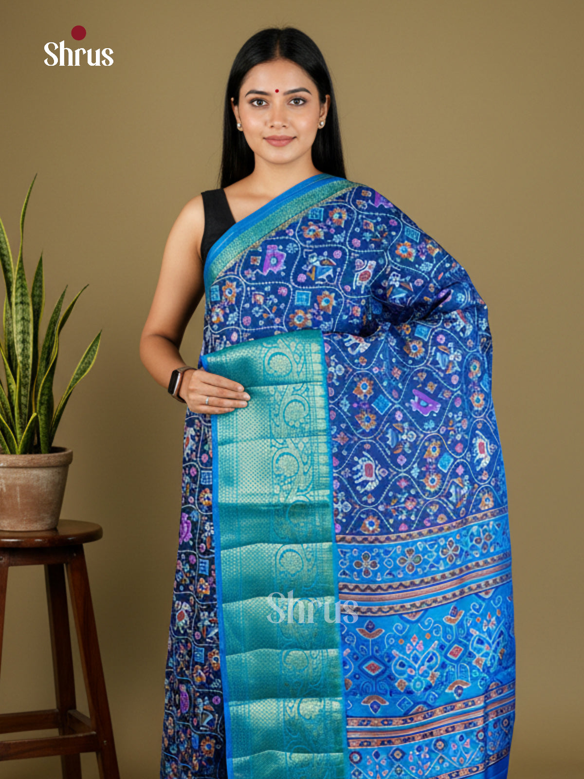 EAS27040 - Semi Patola-Kanchi Border Saree - Shop on Shrus.com