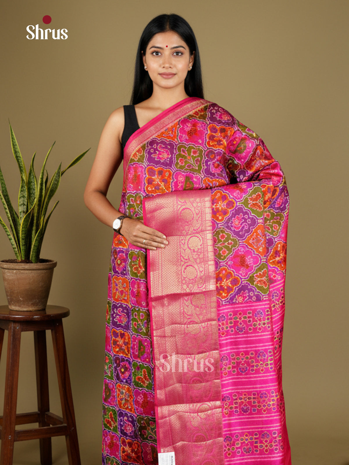 EAS27044 - Semi Patola-Kanchi Border Saree - Shop on Shrus.com