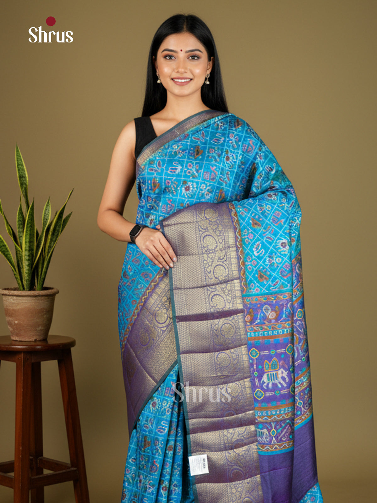 EAS27049 - Semi Patola-Kanchi Border Saree - Shop on Shrus.com