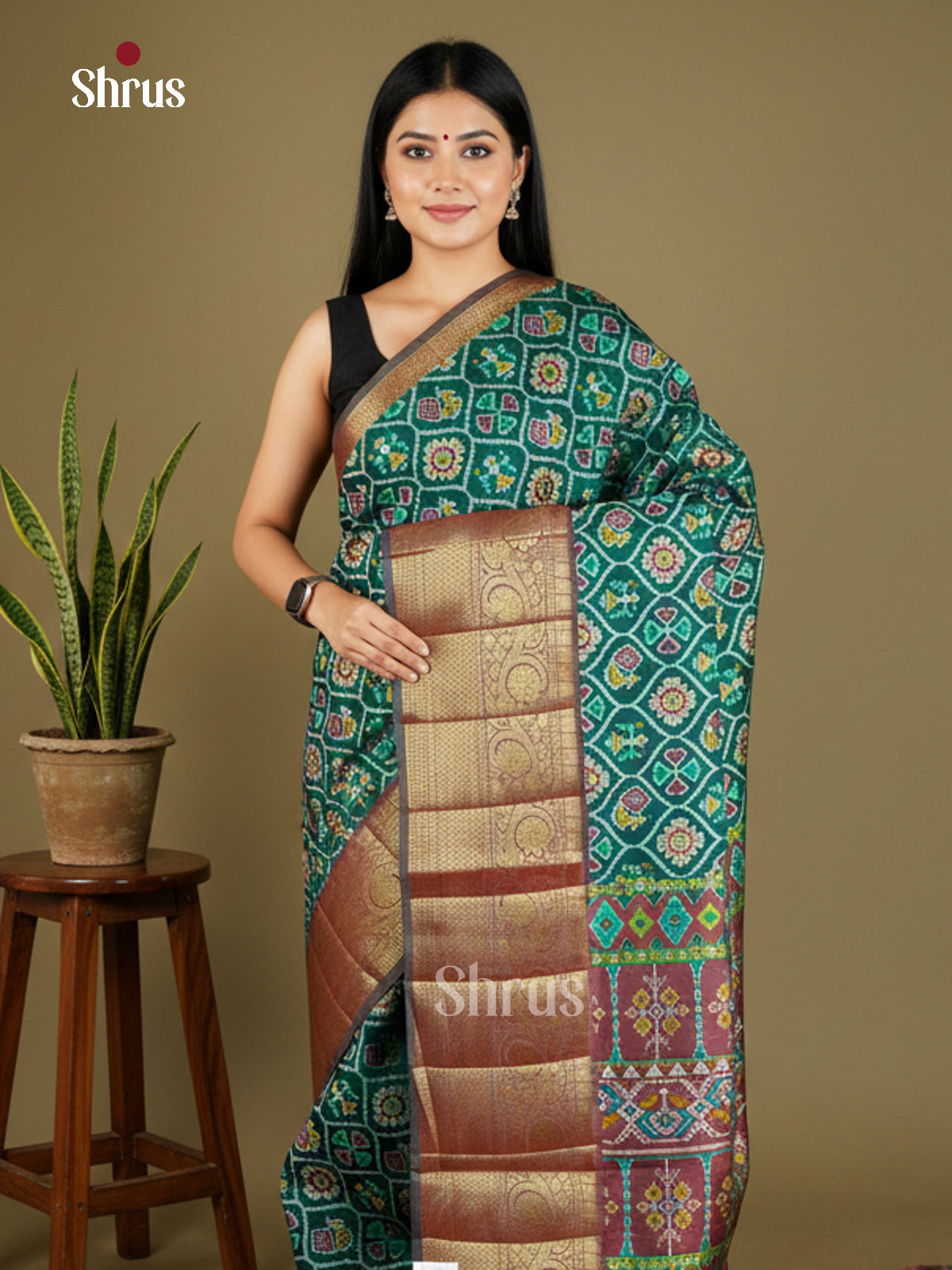 EAS27053 - Semi Patola-Kanchi Border Saree - Shop on Shrus.com