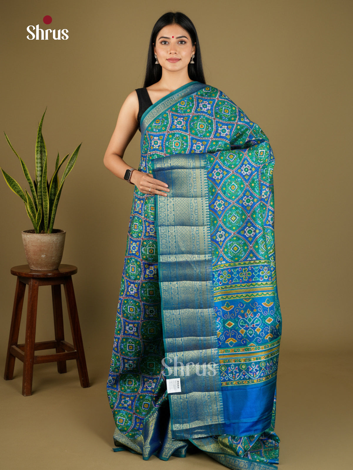 EAS27055 - Semi Patola-Kanchi Border Saree - Shop on Shrus.com