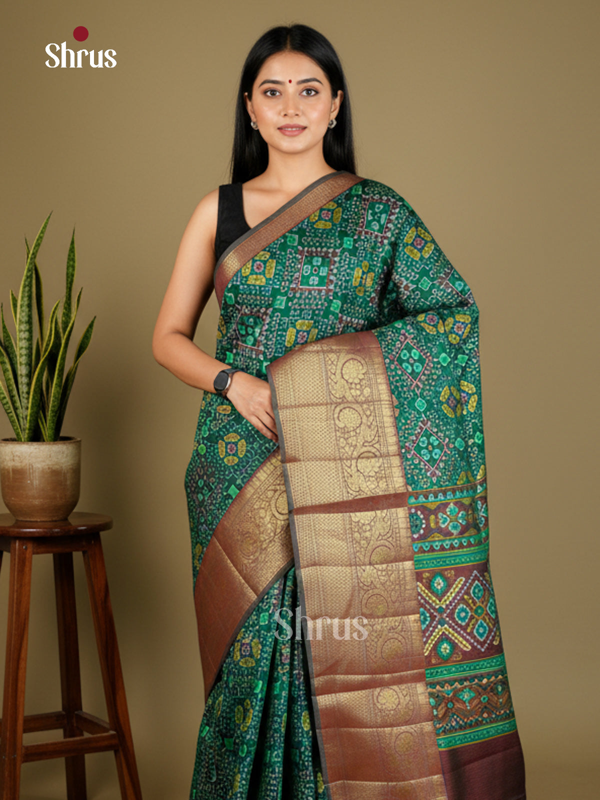EAS27057 - Semi Patola-Kanchi Border Saree - Shop on Shrus.com