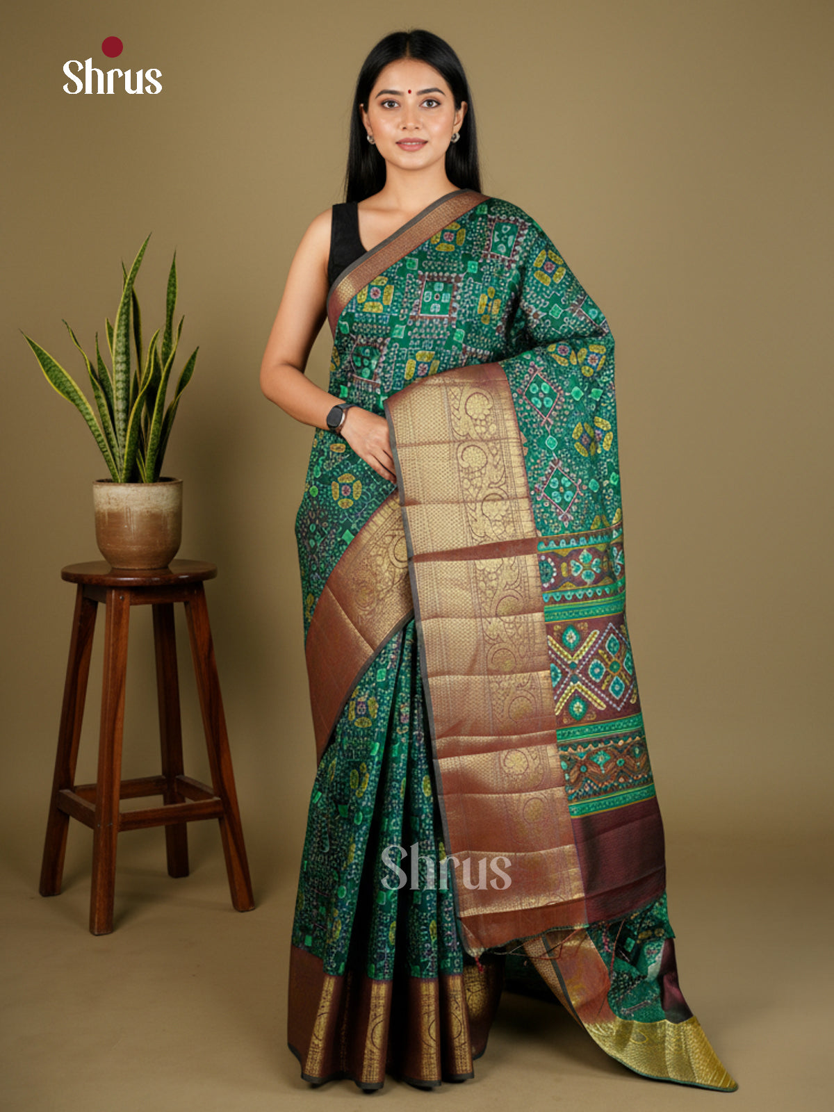 EAS27057 - Semi Patola-Kanchi Border Saree - Shop on Shrus.com