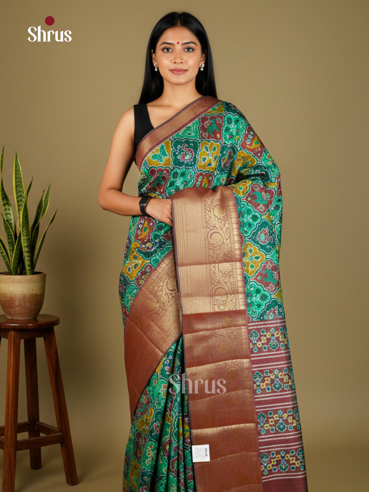 EAS27060 - Semi Patola-Kanchi Border Saree - Shop on Shrus.com