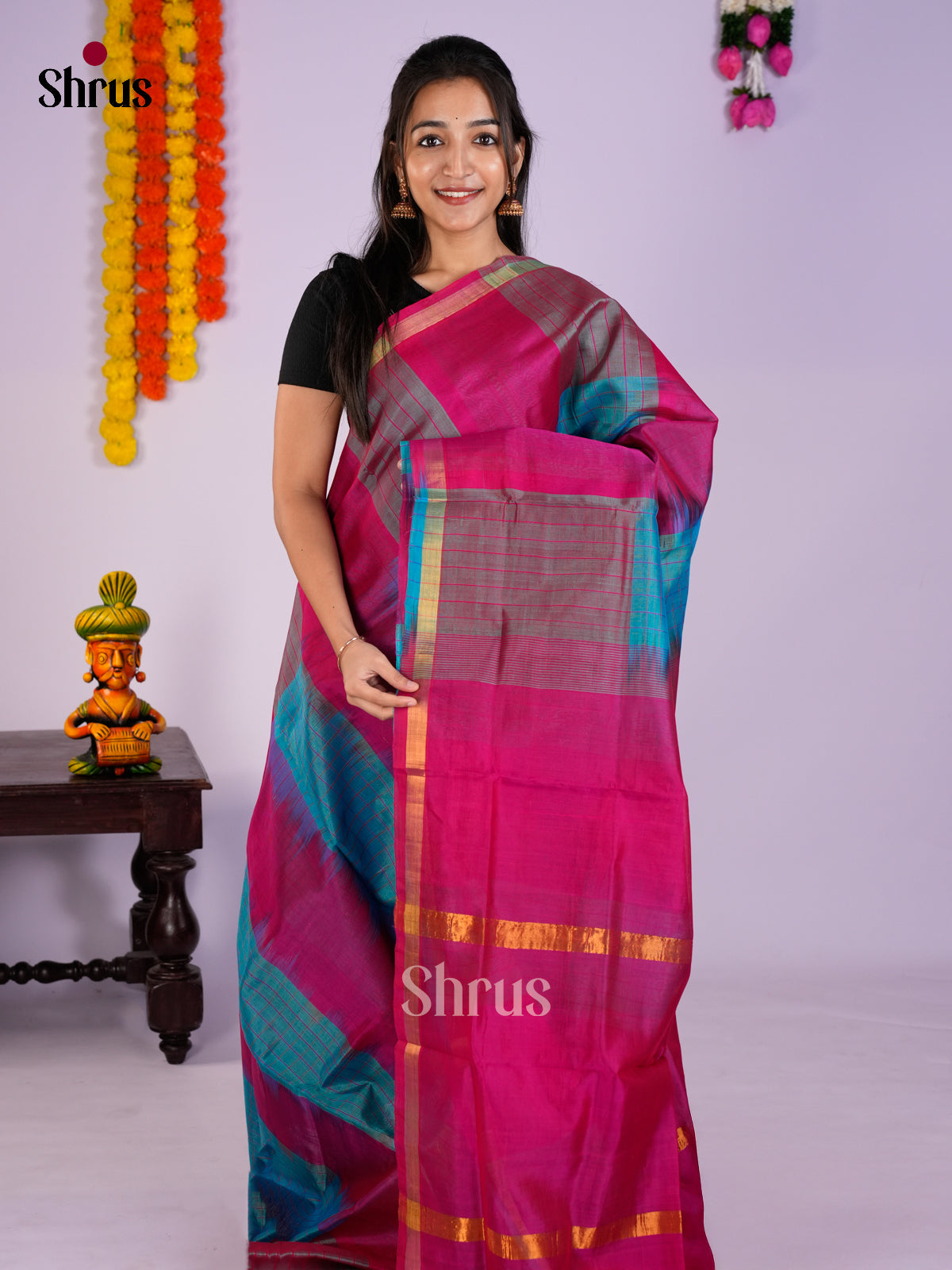 EAS27195 - Silk Cotton Saree - Shop on Shrus.com