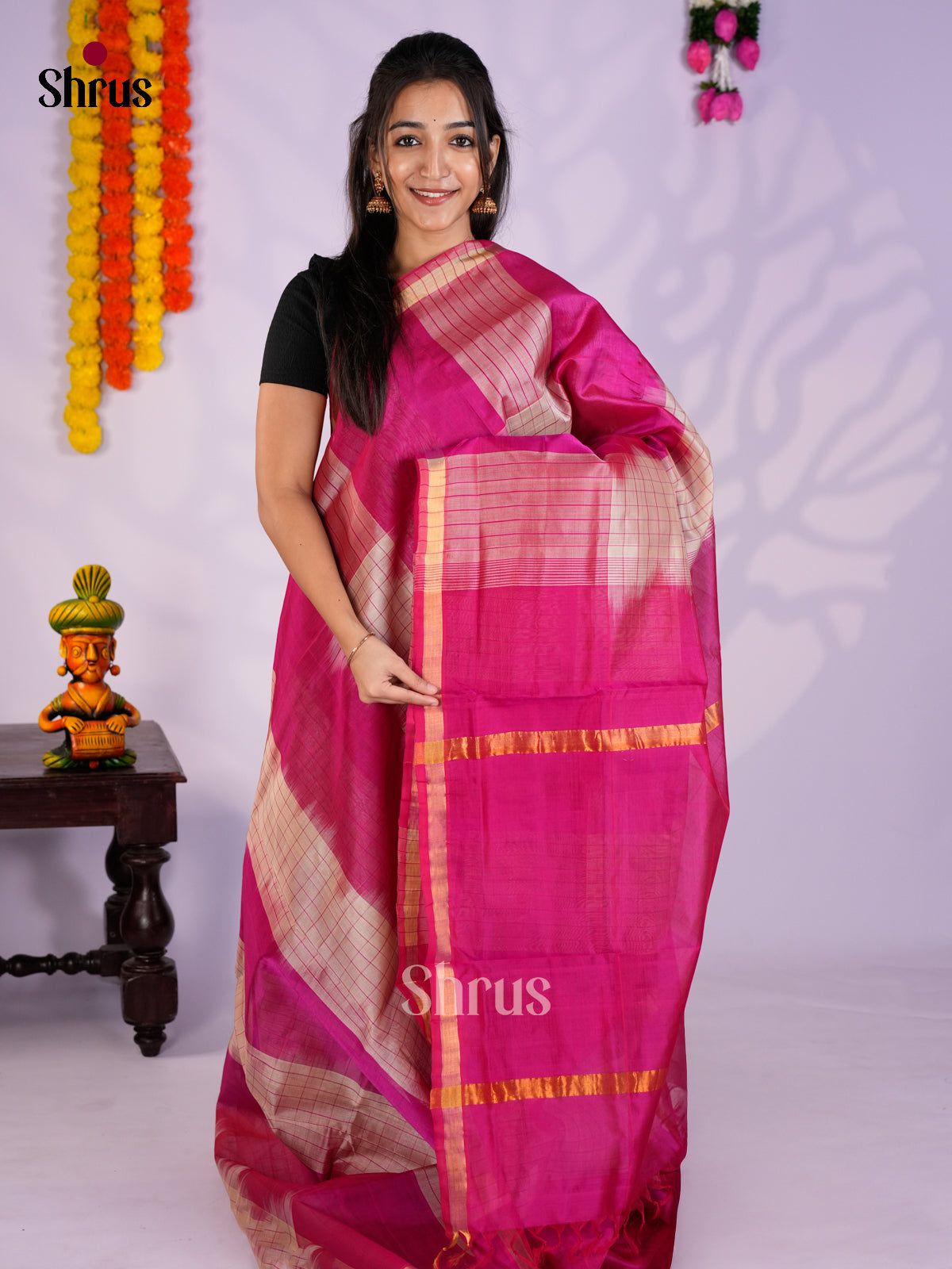 EAS27197 - Silk Cotton Saree - Shop on Shrus.com