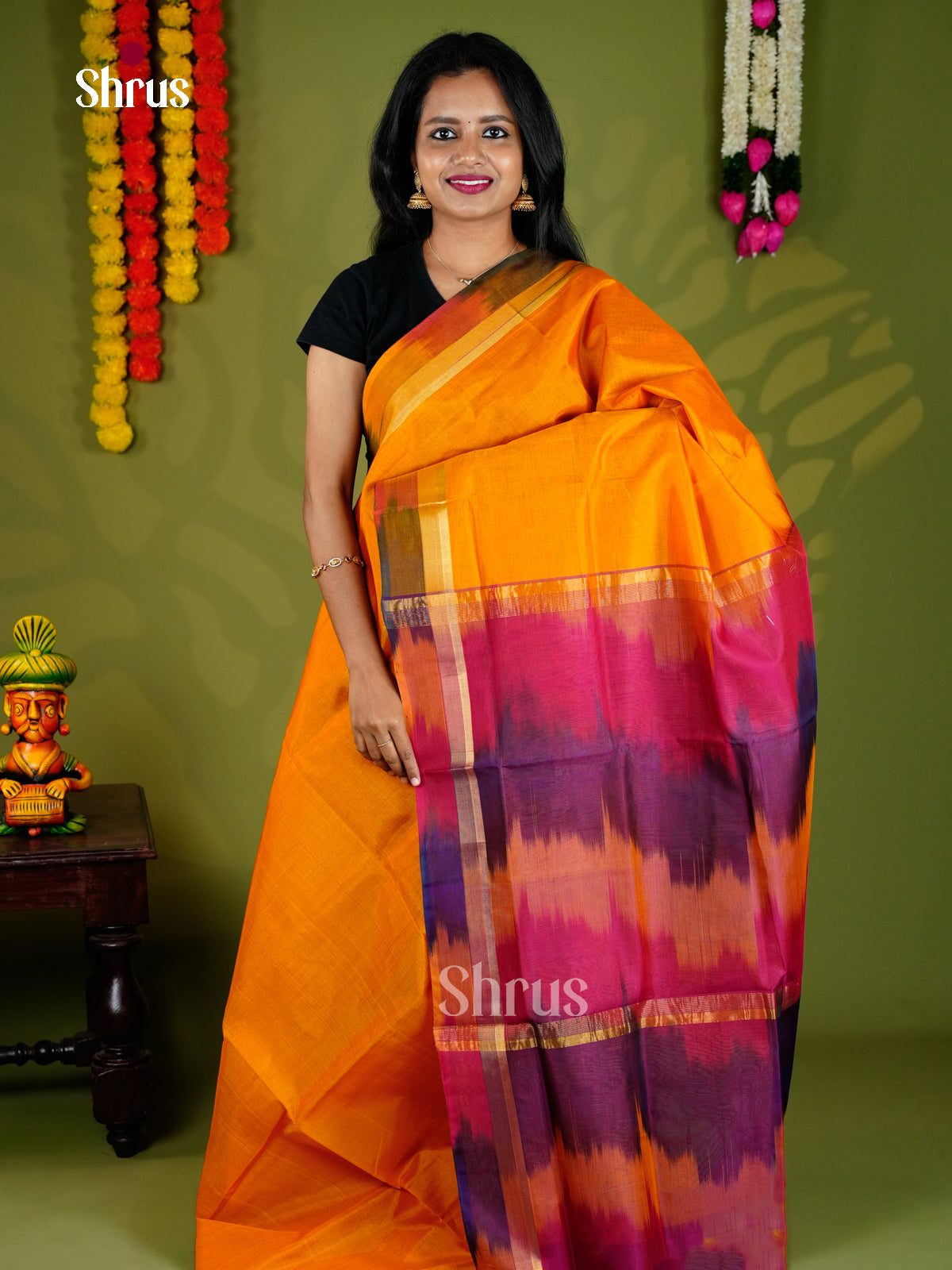 EAS27223 - Silk Cotton Saree - Shop on Shrus.com