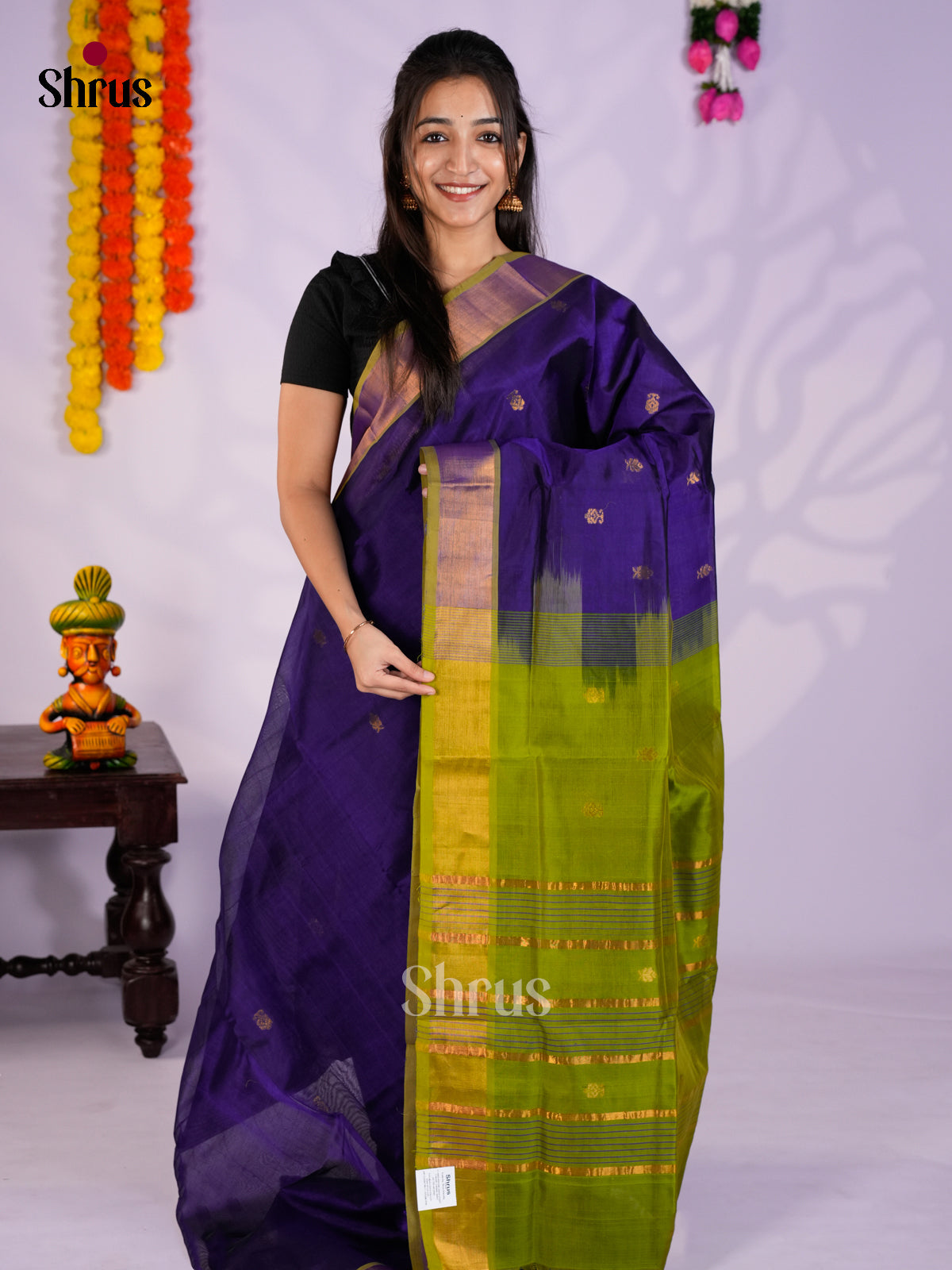 EAS27240 - Silk Cotton Saree - Shop on Shrus.com