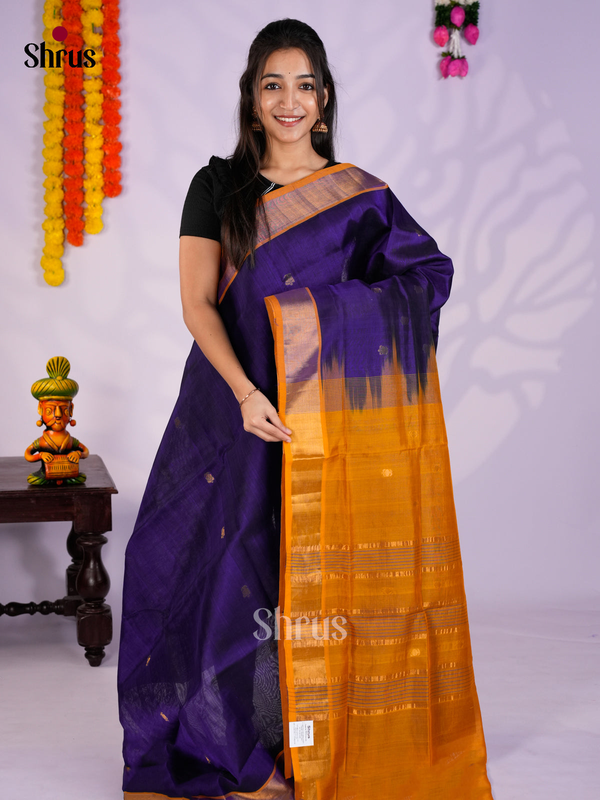 EAS27241 - Silk Cotton Saree - Shop on Shrus.com