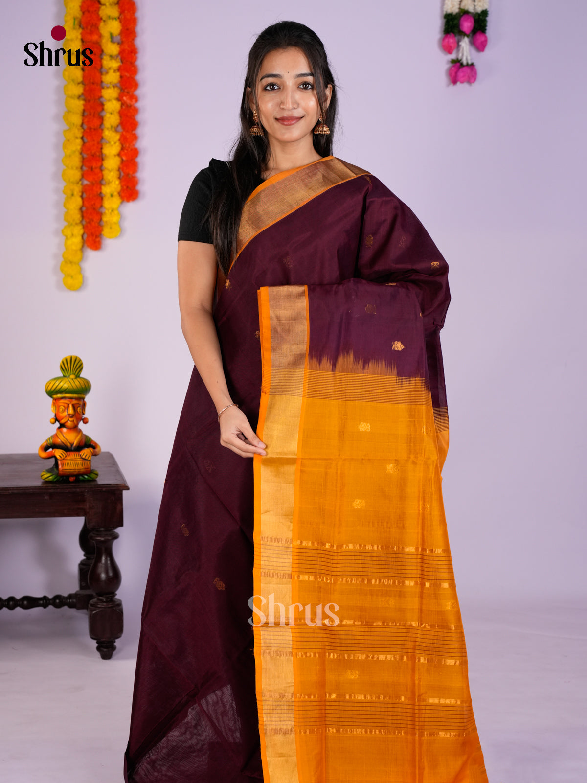 EAS27254 - Silk Cotton Saree - Shop on Shrus.com