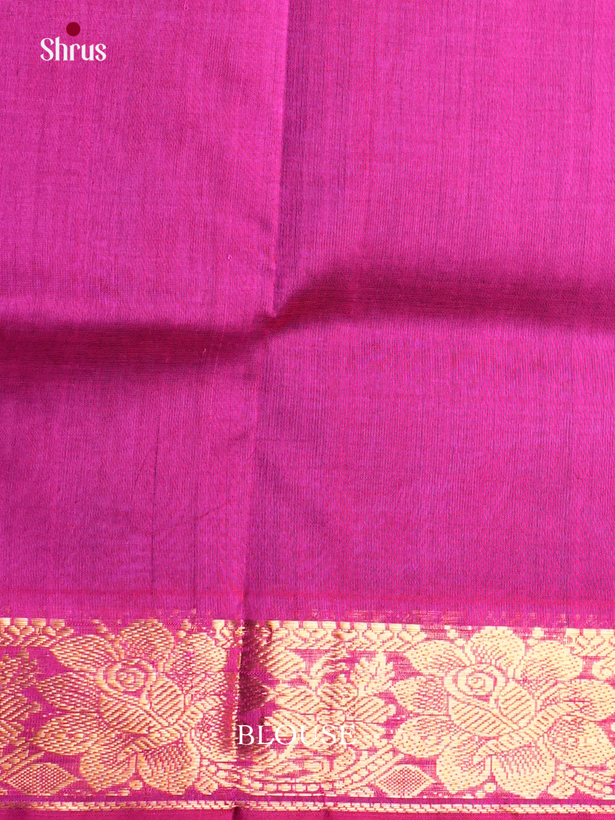 Buy Vibrant Blue Saree Online with Gold Motifs & Magenta Zari Woven Border