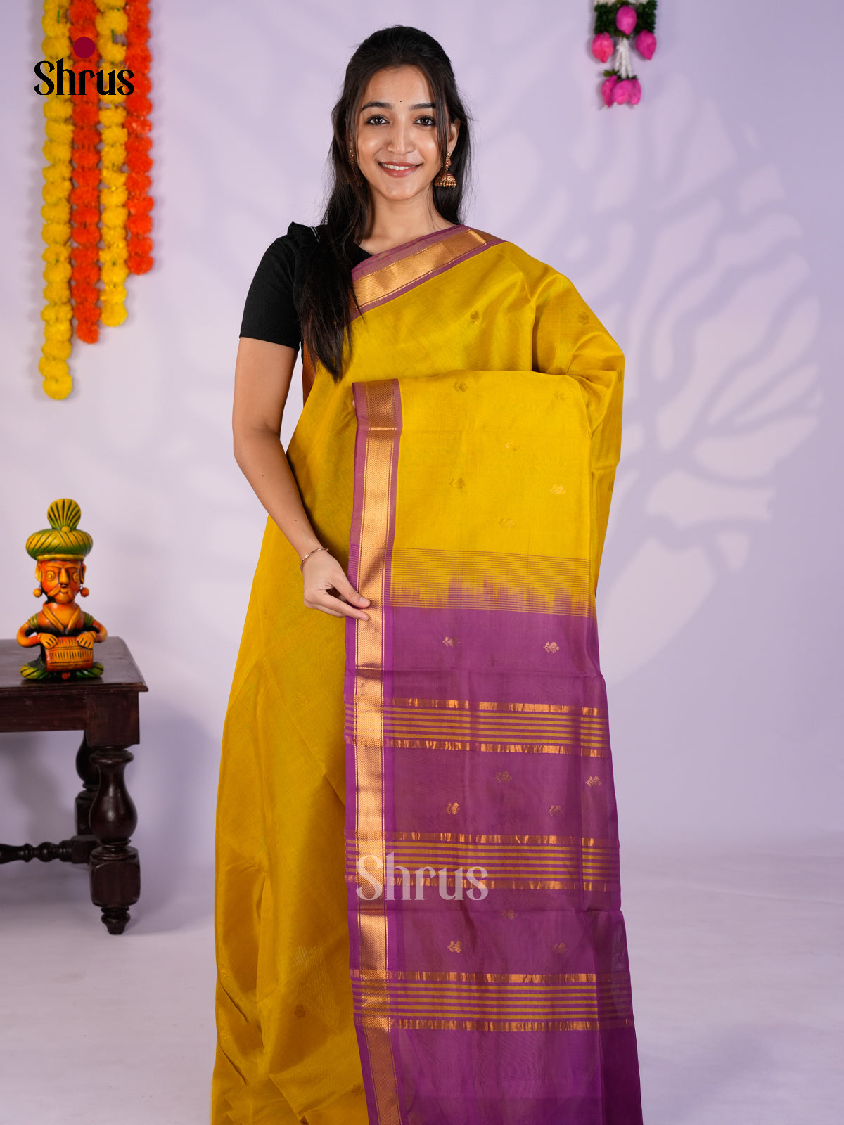 EAS27293 - Silk Cotton Saree - Shop on Shrus.com