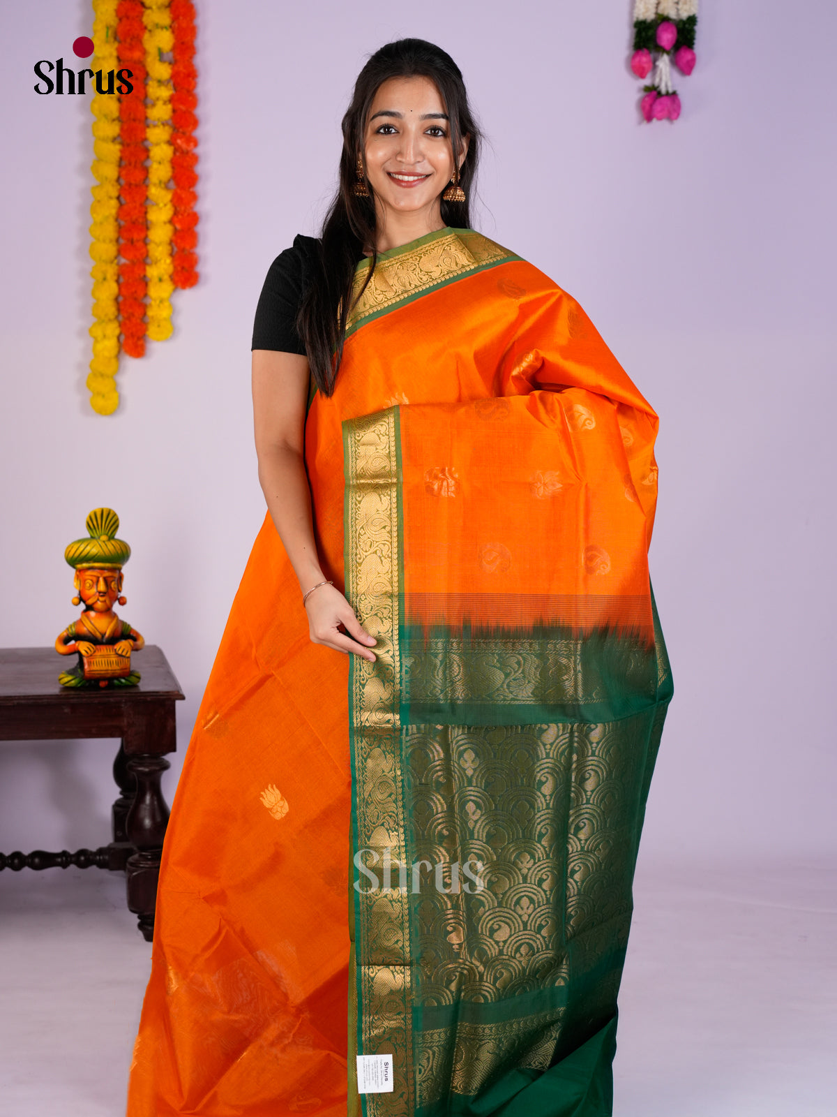 EAS27307 - Silk Cotton Saree - Shop on Shrus.com
