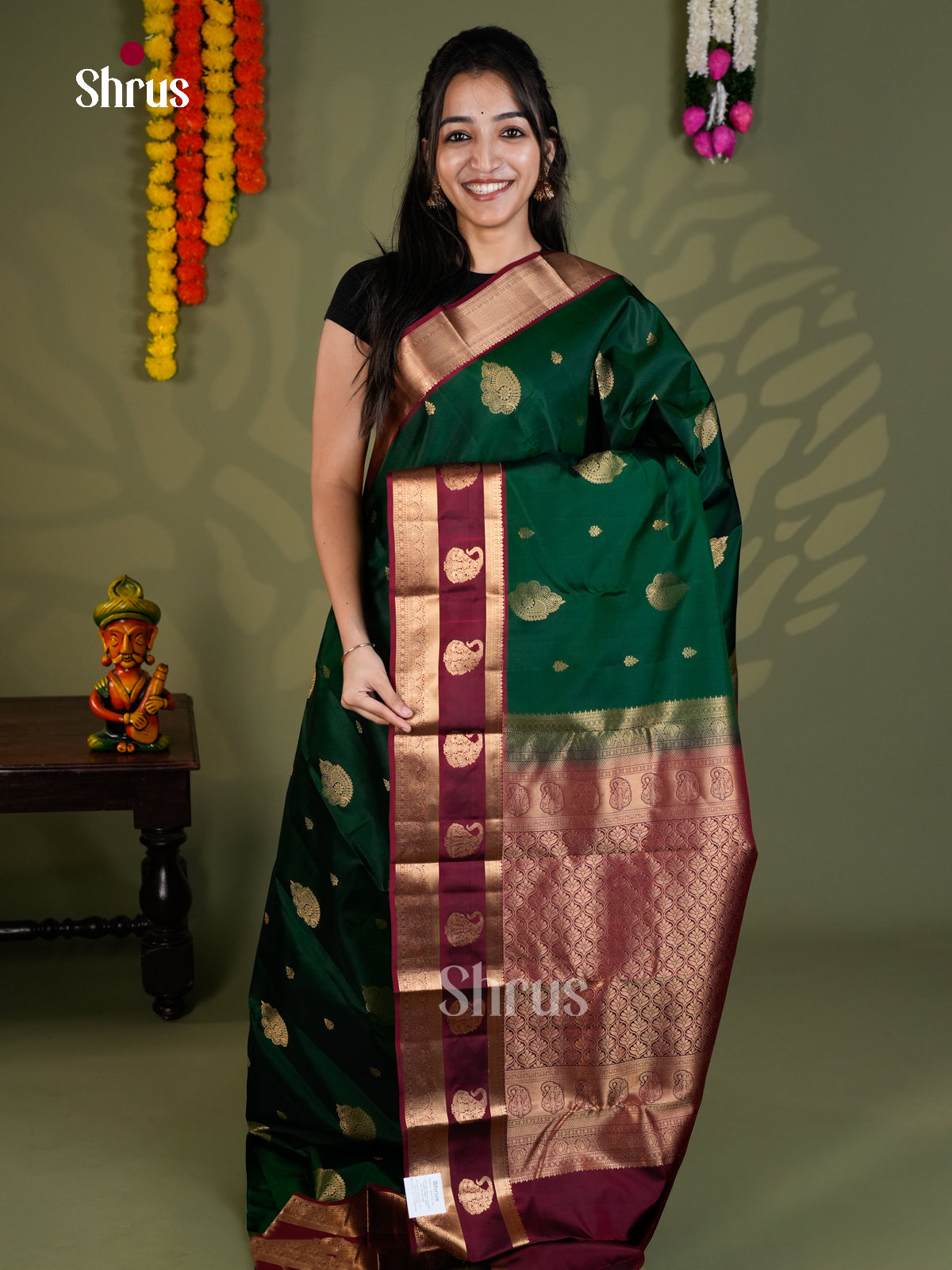 EAS28004 - Kanchipuram-halfpure - Saree - Shop on Shrus.com
