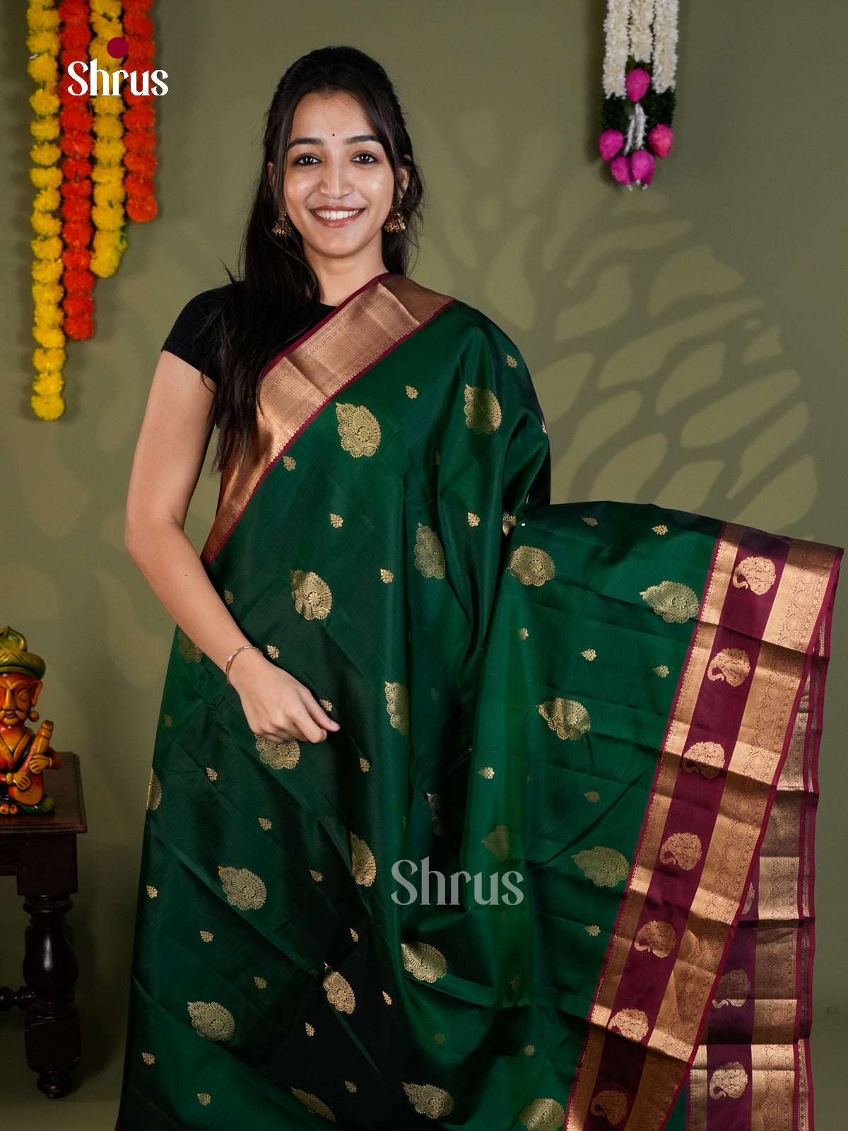 EAS28004 - Kanchipuram-halfpure - Saree - Shop on Shrus.com