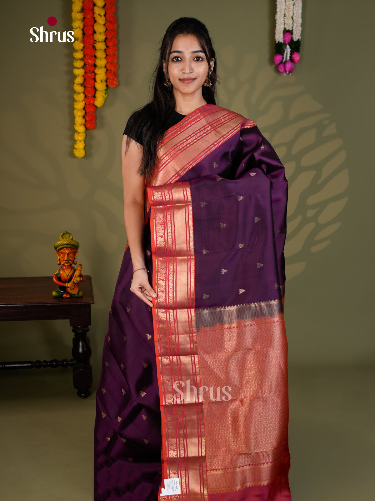 EAS28014 - Kanchipuram-halfpure - Saree