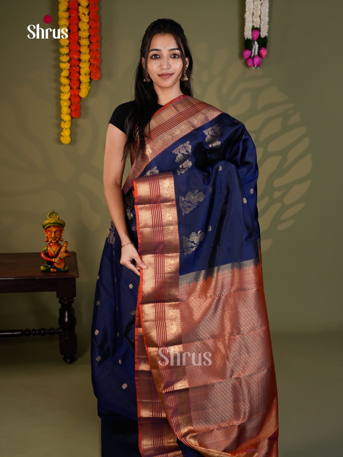 EAS28018 - Kanchipuram-halfpure - Saree - Shop on Shrus.com