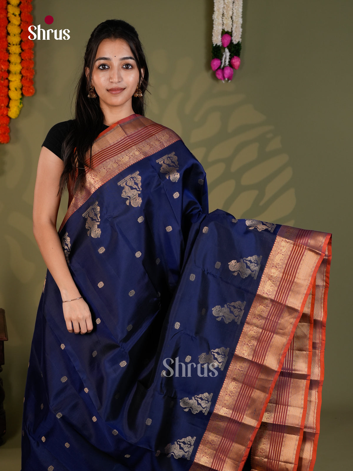 EAS28018 - Kanchipuram-halfpure - Saree - Shop on Shrus.com