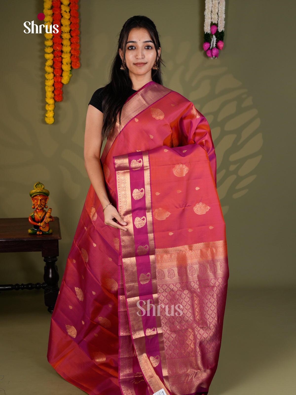 EAS28019 - Kanchipuram-halfpure - Saree - Shop on Shrus.com