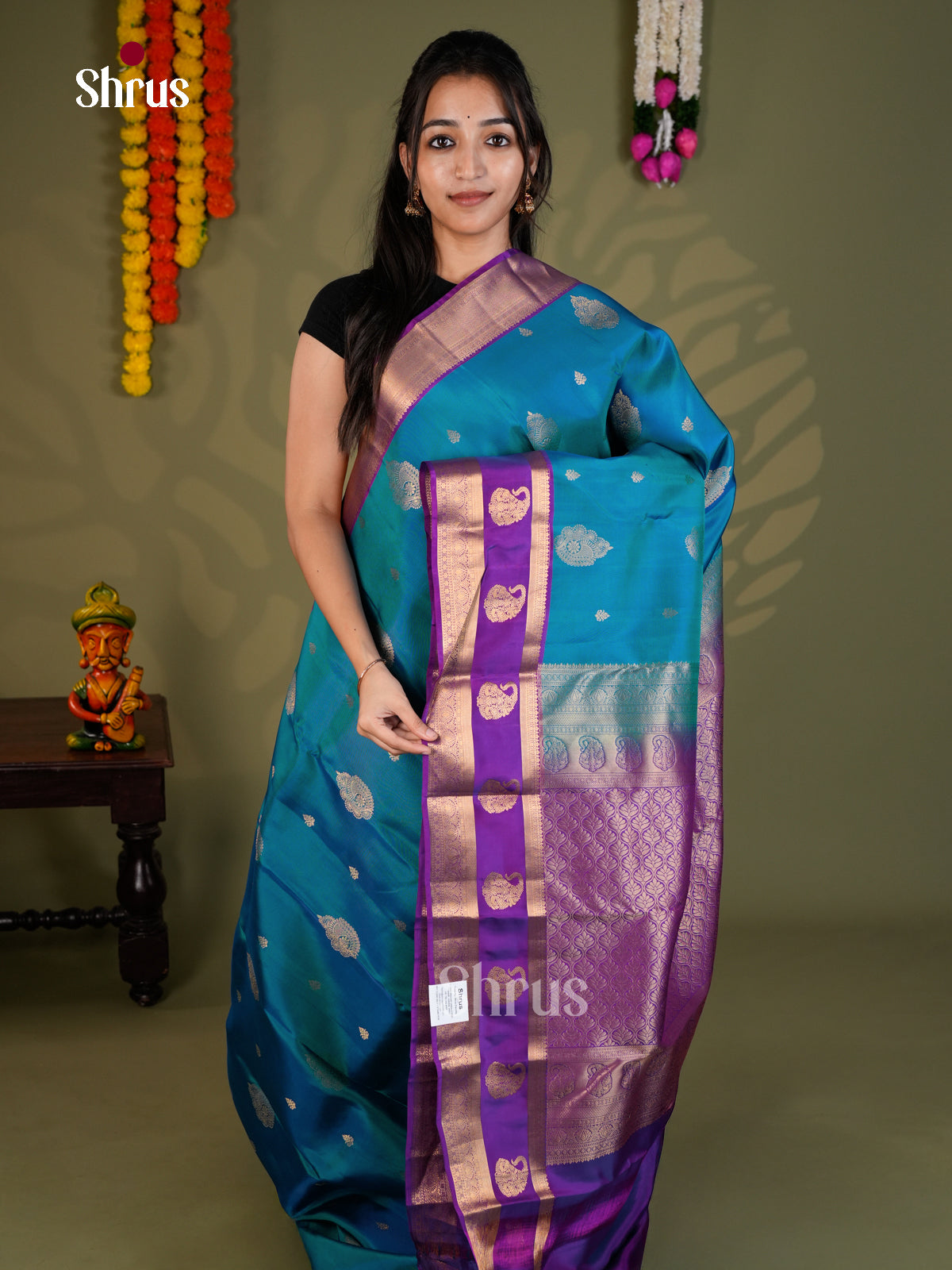 EAS28023 - Kanchipuram-halfpure - Saree - Shop on Shrus.com