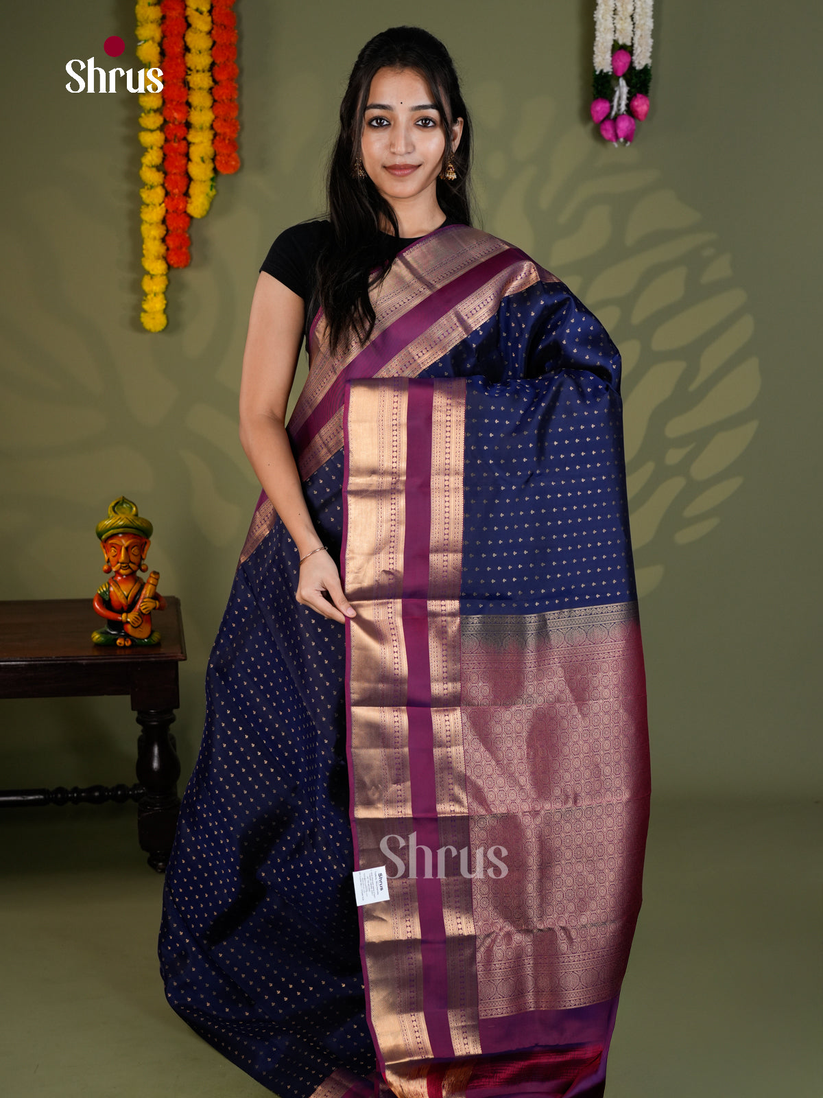 EAS28024 - Kanchipuram-halfpure - Saree - Shop on Shrus.com