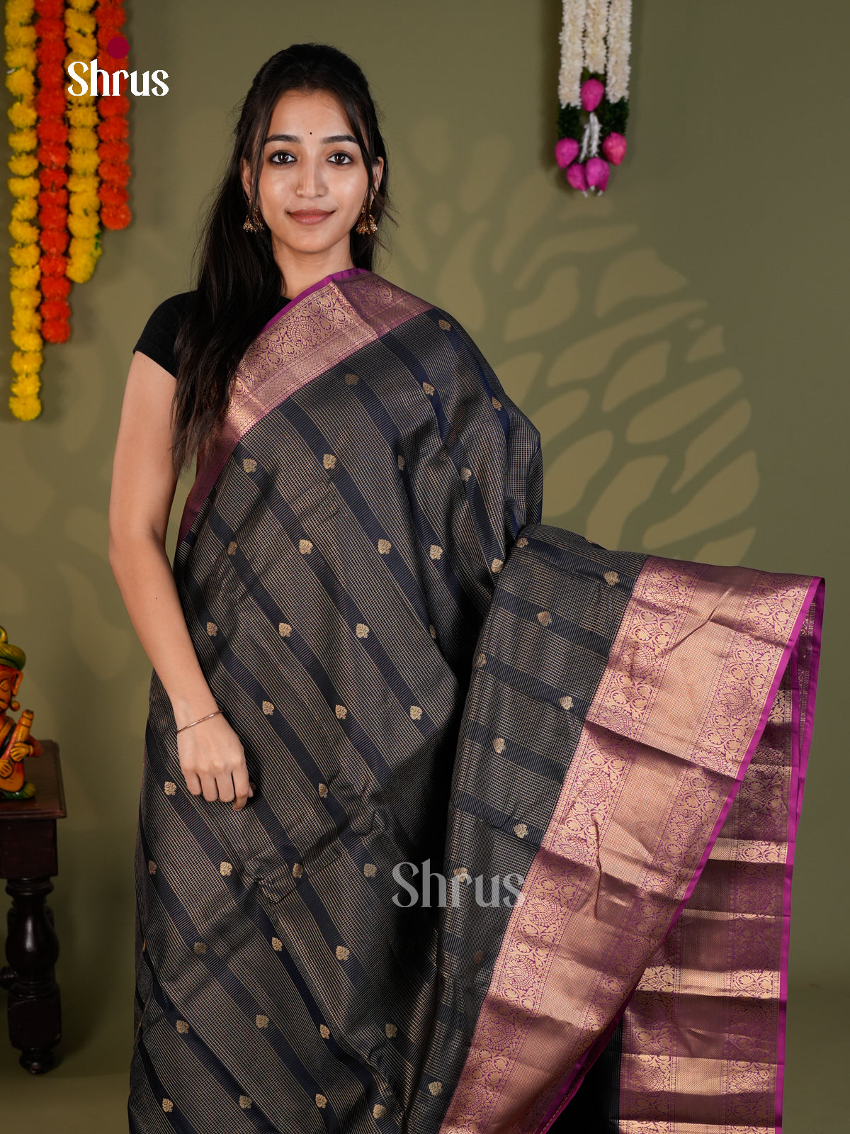 EAS28027 - Kanchipuram-halfpure - Saree - Shop on Shrus.com