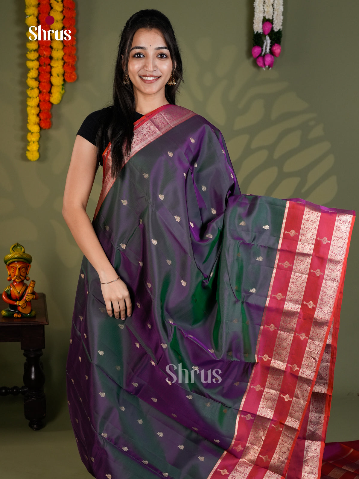 EAS28032 - Kanchipuram-halfpure - Saree - Shop on Shrus.com