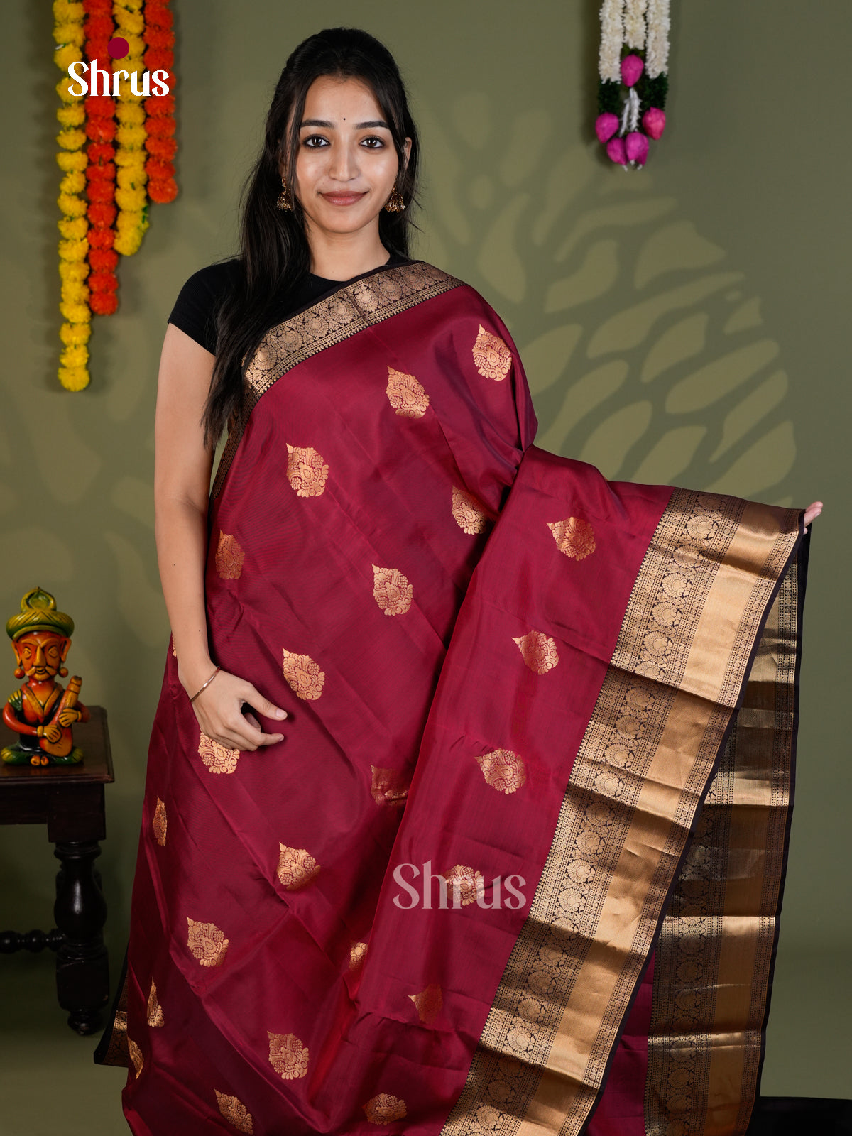 EAS28037 - Kanchipuram-halfpure - Saree - Shop on Shrus.com