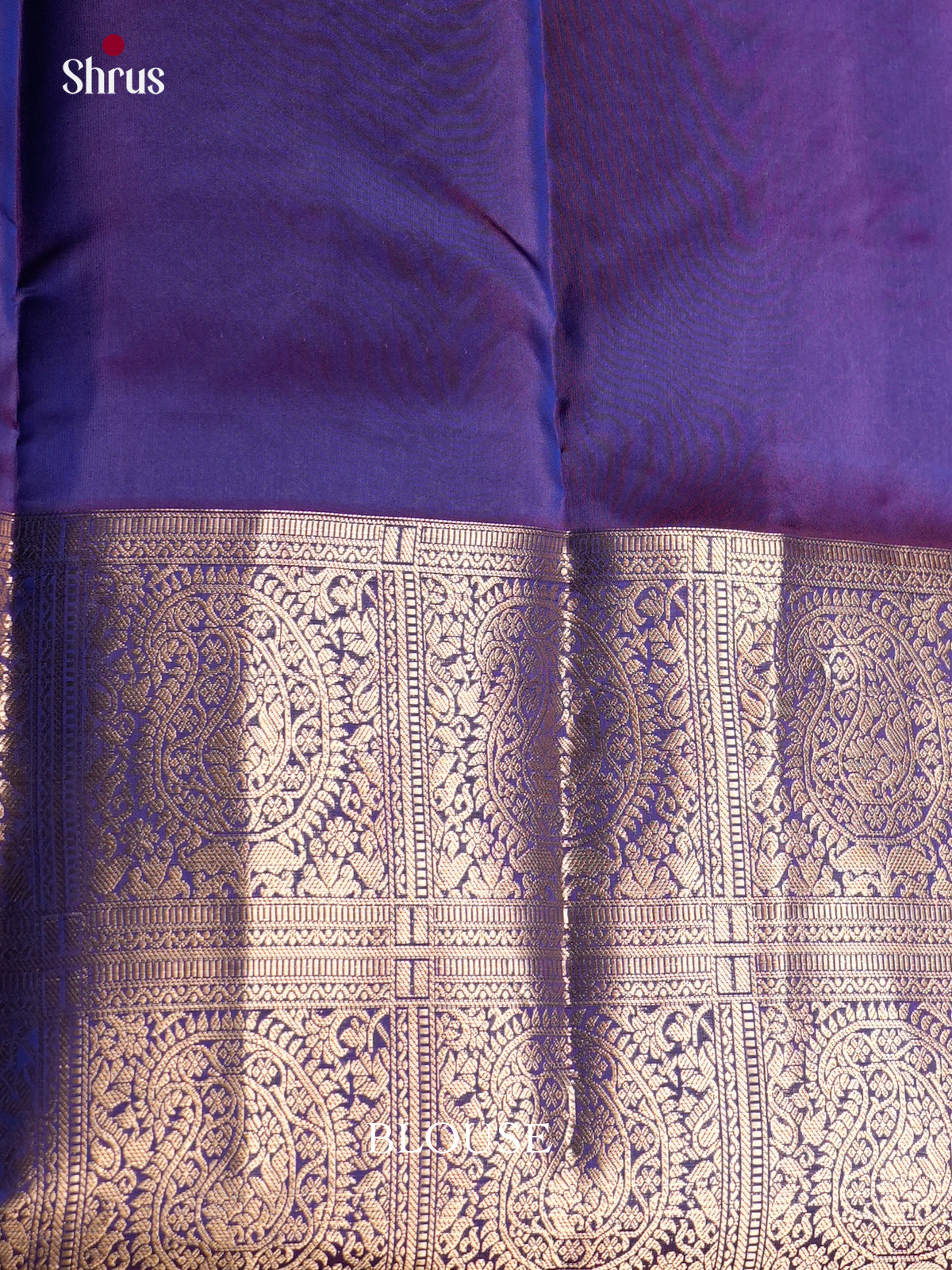 Purple & Blue - Kanchipuram-halfpure - Saree- EAS28039 - Shop on Shrus.com