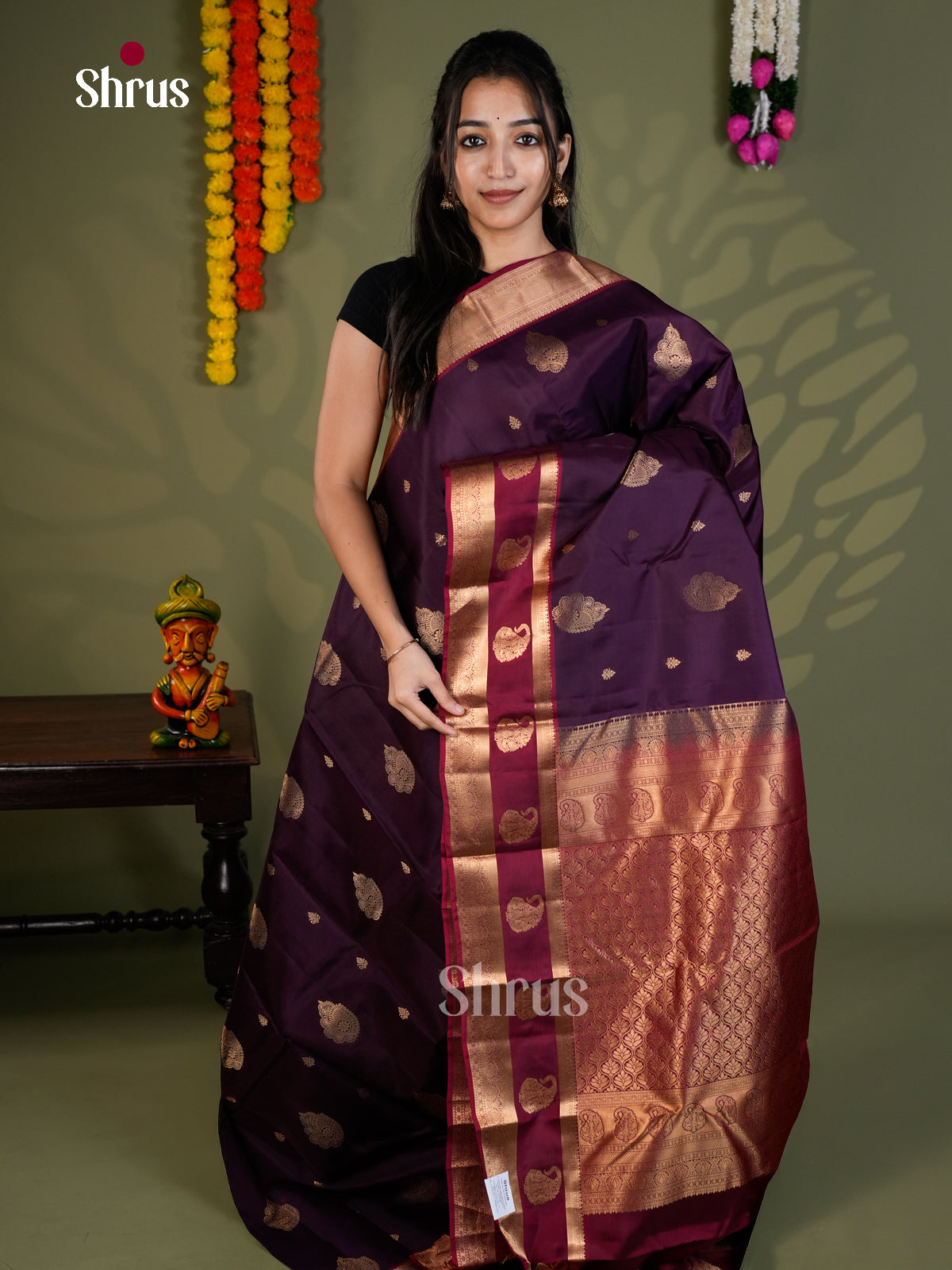 EAS28043 - Kanchipuram-halfpure - Saree - Shop on Shrus.com