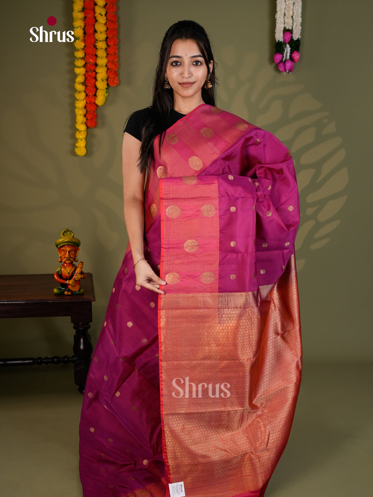 EAS28047 - Kanchipuram-halfpure - Saree