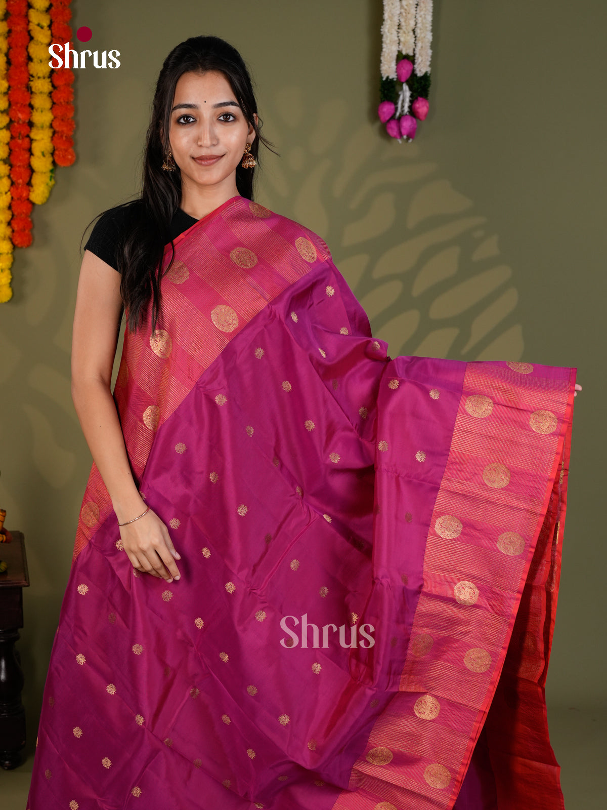 EAS28047 - Kanchipuram-halfpure - Saree