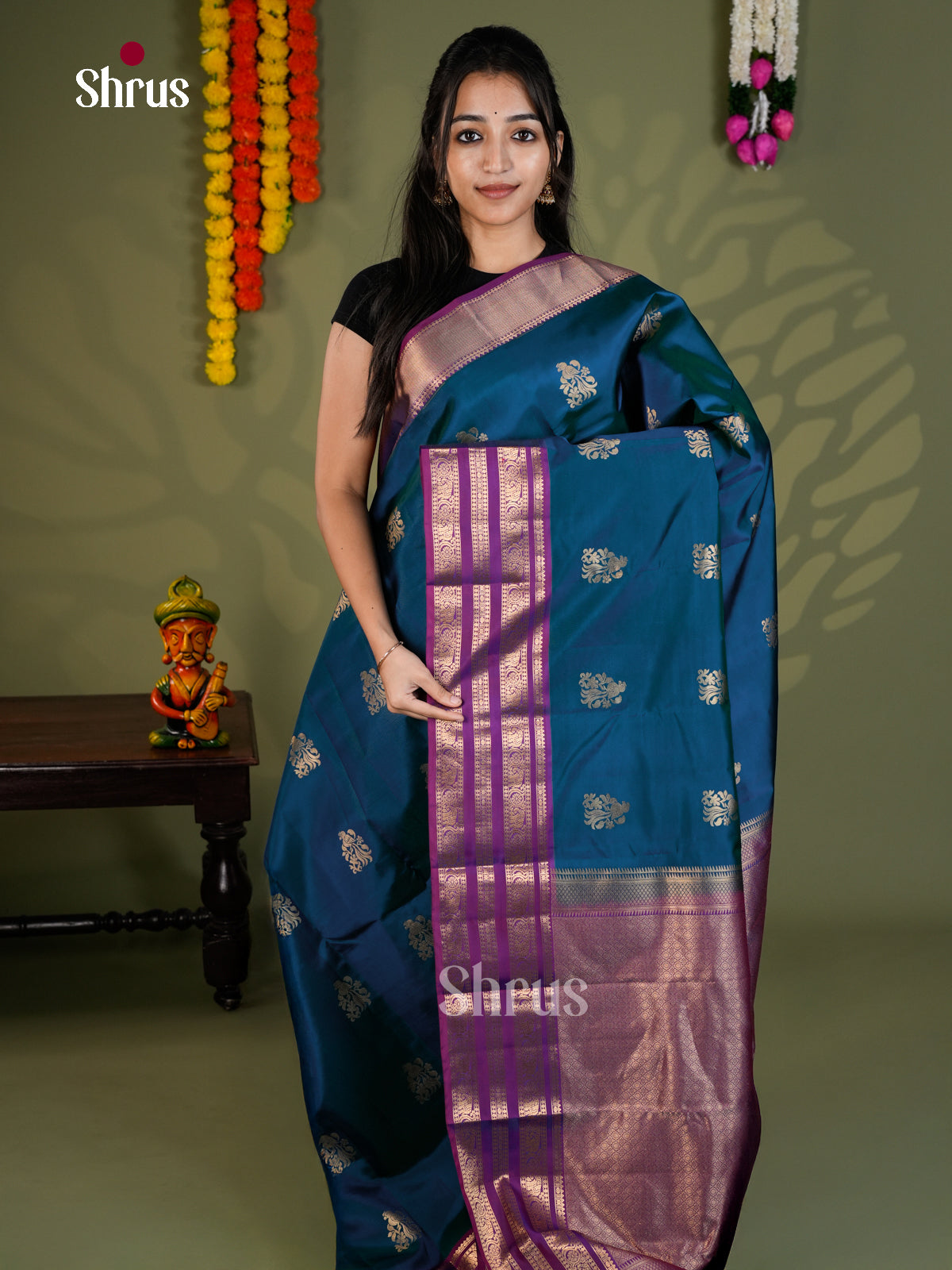 EAS28048 - Kanchipuram-halfpure - Saree - Shop on Shrus.com