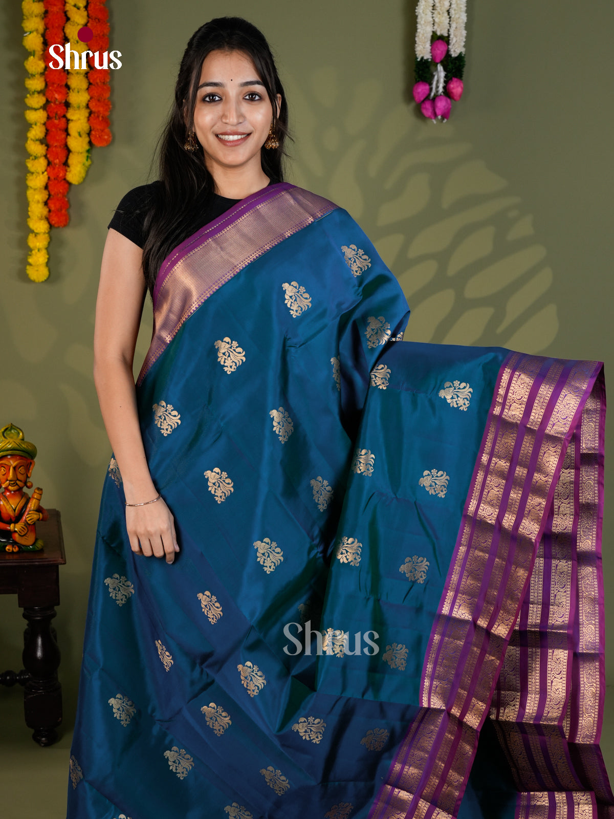 EAS28048 - Kanchipuram-halfpure - Saree - Shop on Shrus.com