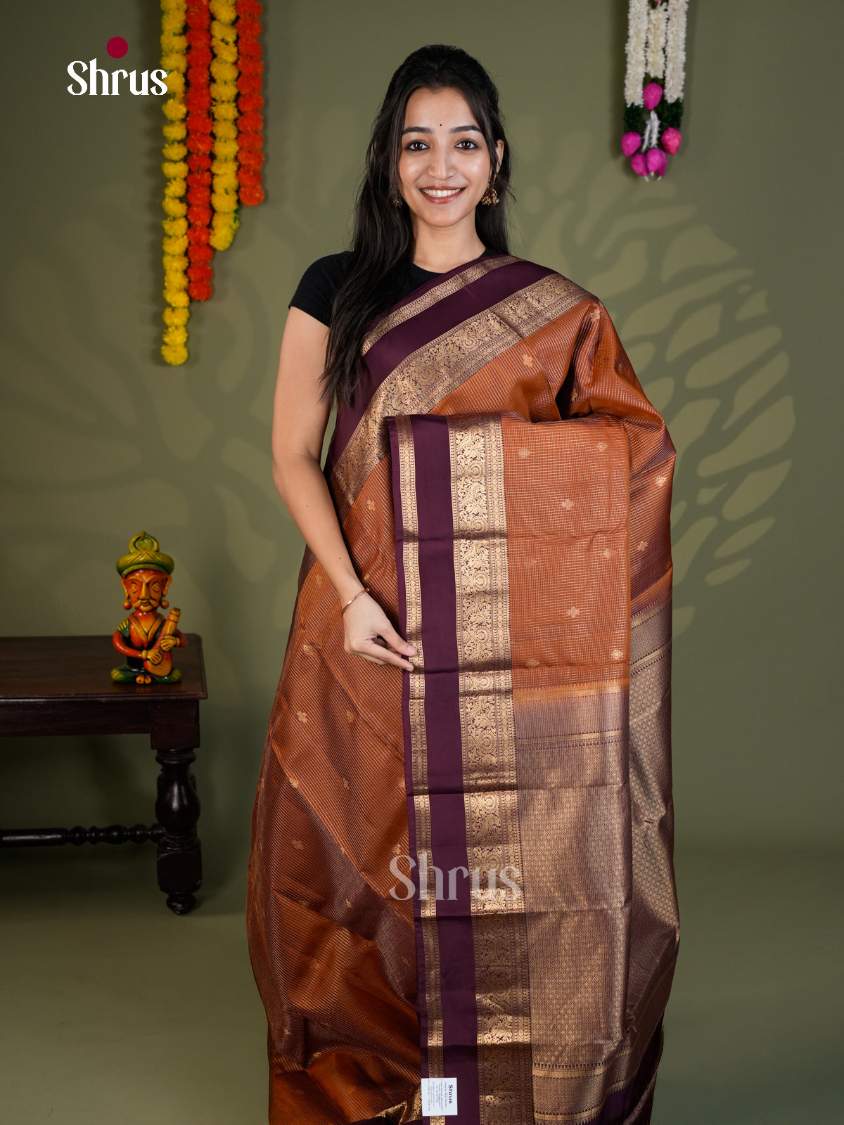 EAS28049 - Kanchipuram-halfpure - Saree - Shop on Shrus.com