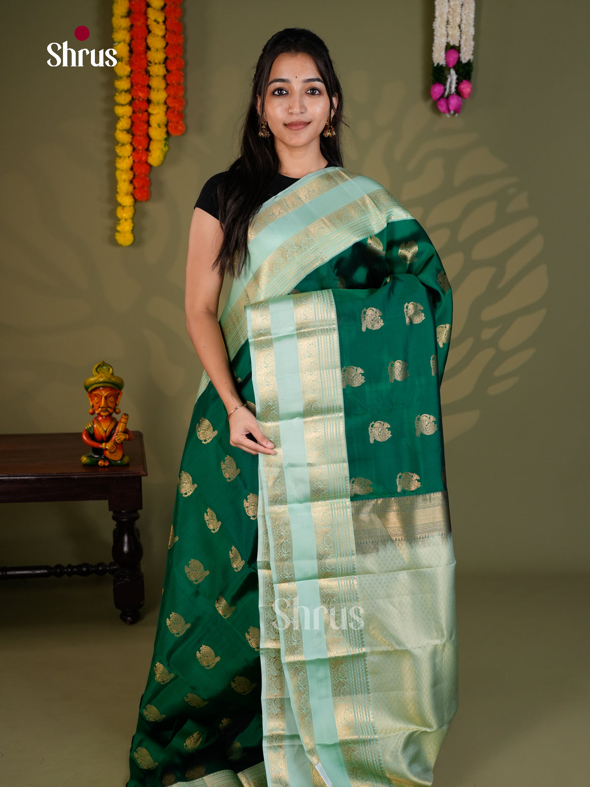 EAS28057 - Kanchipuram-halfpure - Saree - Shop on Shrus.com