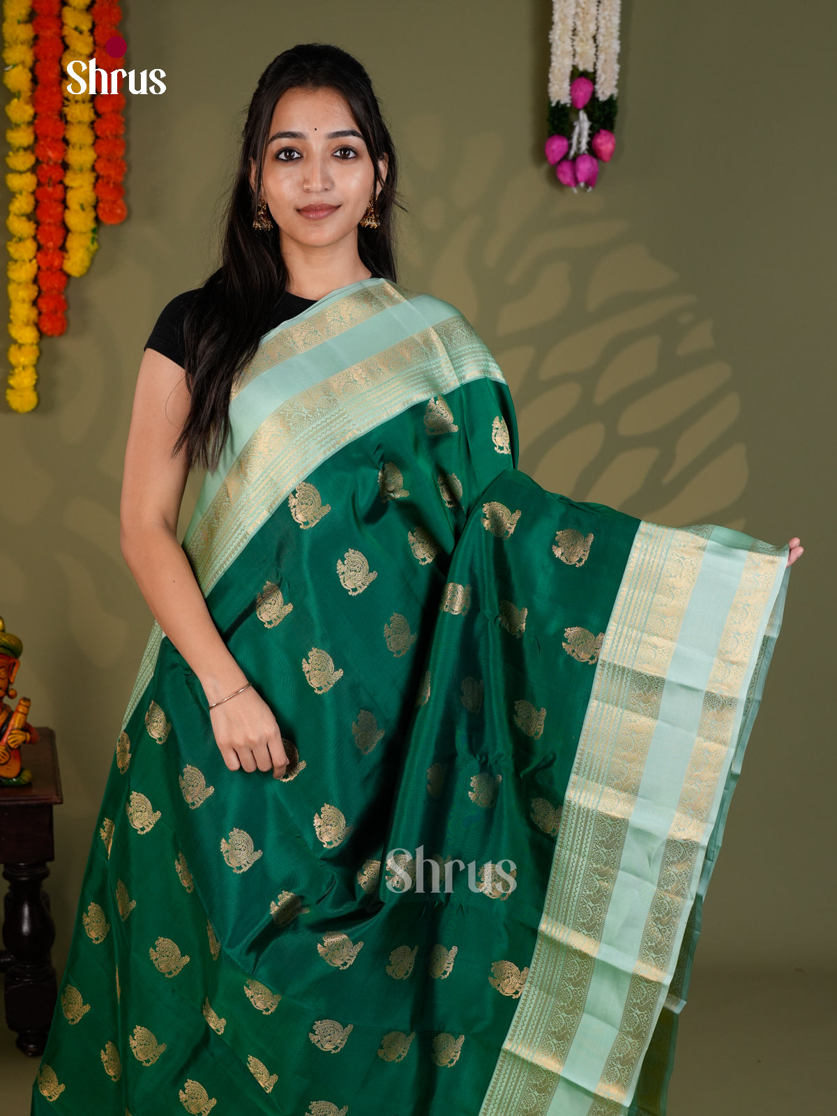 EAS28057 - Kanchipuram-halfpure - Saree - Shop on Shrus.com