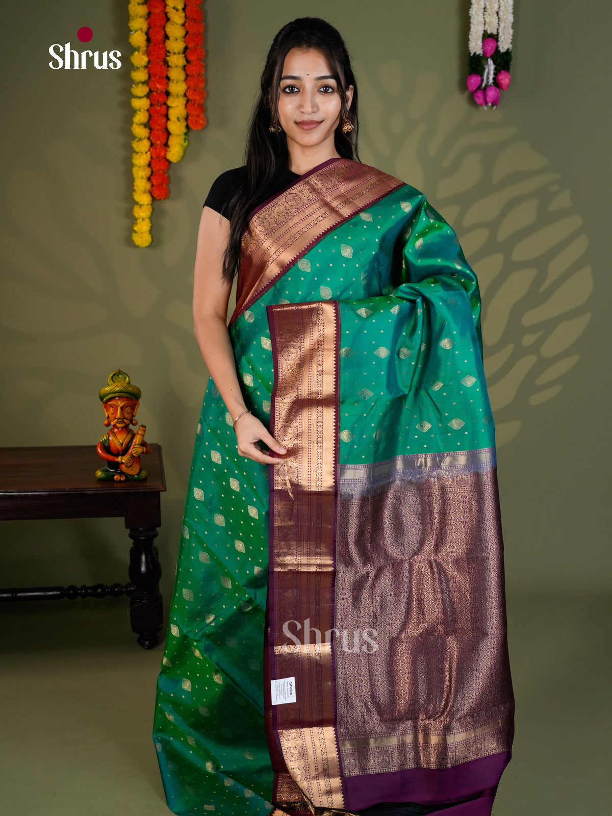 EAS28058 - Kanchipuram-halfpure - Saree - Shop on Shrus.com