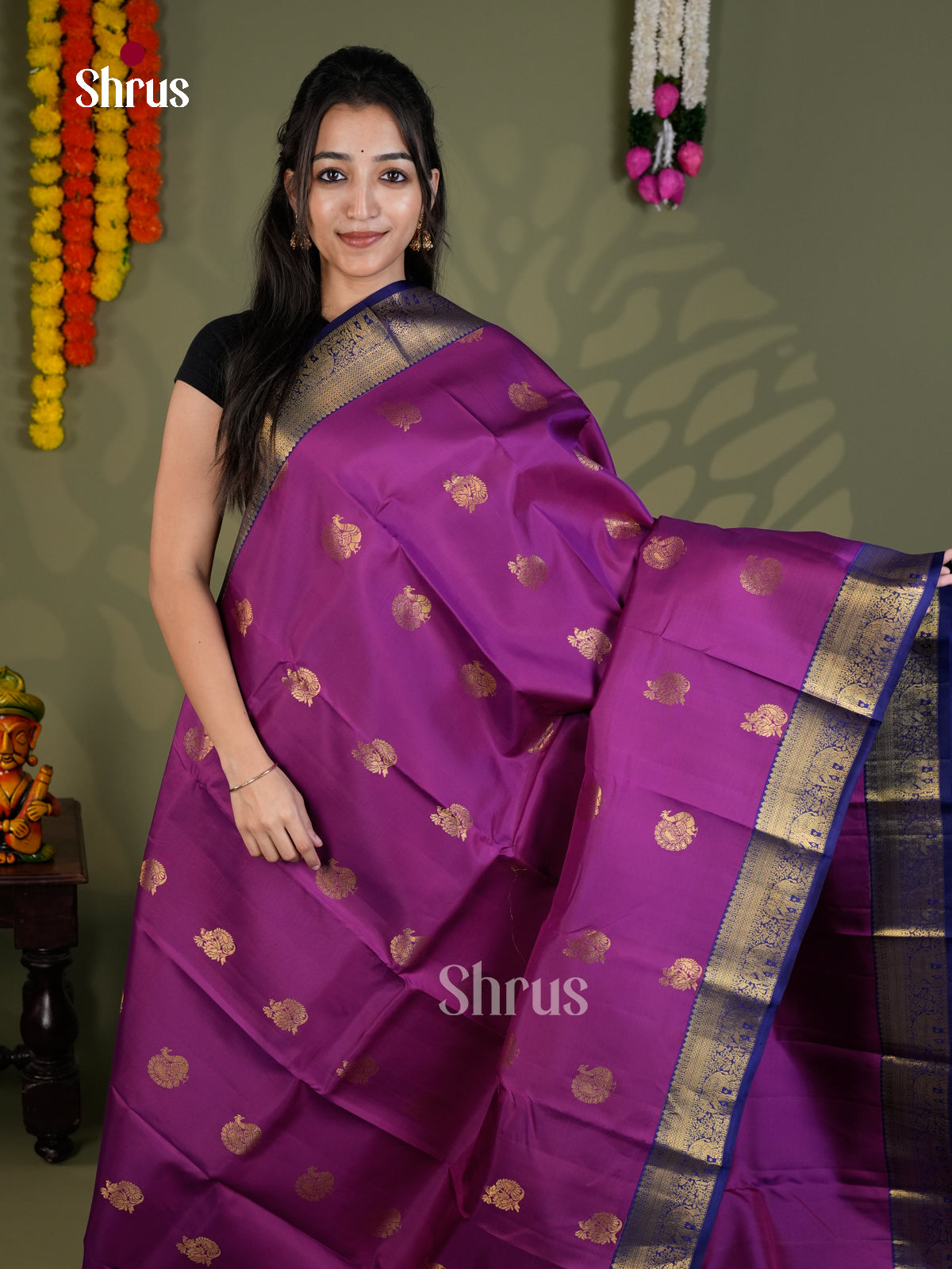 EAS28075 - Kanchipuram-halfpure - Saree - Shop on Shrus.com