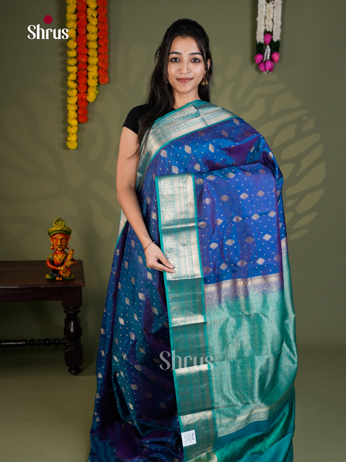 EAS28077 - Kanchipuram-halfpure - Saree - Shop on Shrus.com